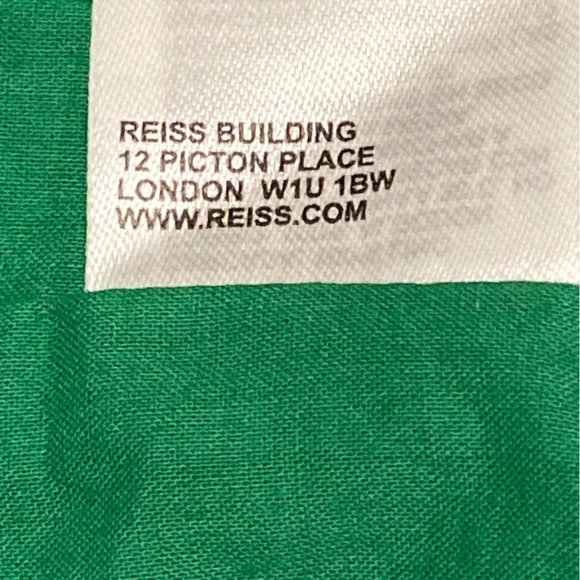 NWT Reiss Emerald Green Esme Linen Tie Side Midi Dress - Sz 2 - Picture 10 of 10